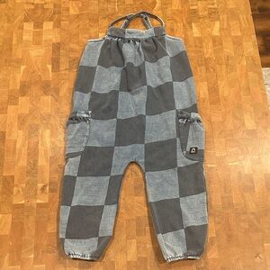 Rags strappy jumper in blue denim check size 3/4